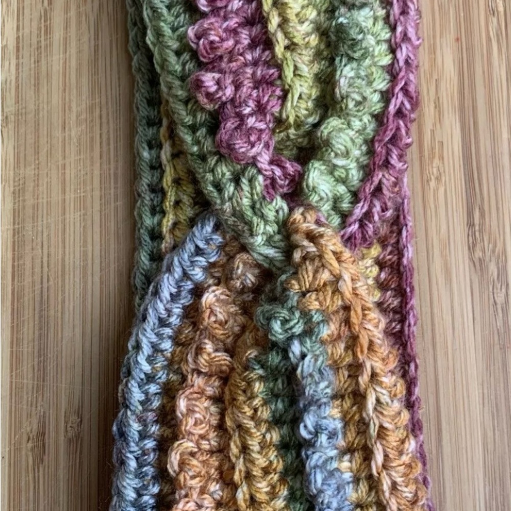 Multicolor Crochet Twisted Headband Handmade by Me